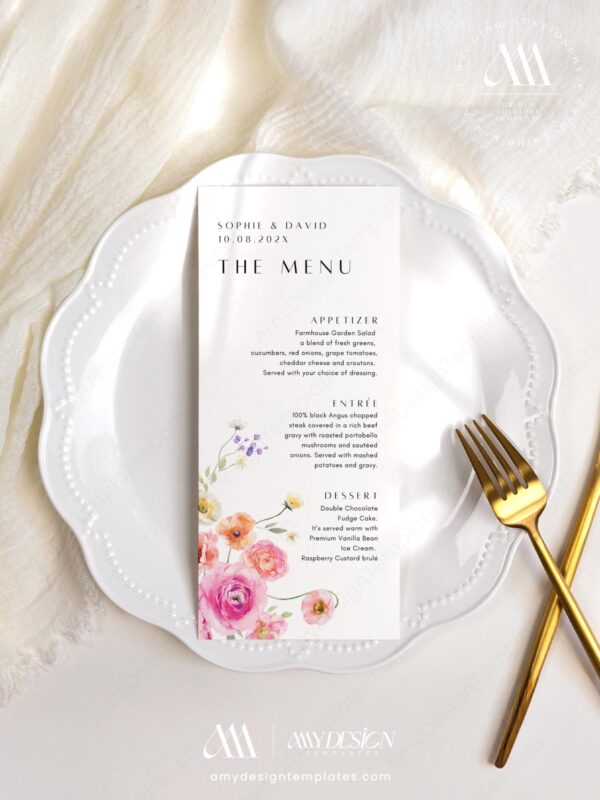 10+ Free Floral Menu Wedding Templates: Design a Bloom-Filled Feast Collection of Free Floral Menu Wedding Templates