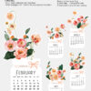 Citrus Floral 2026 Desk Calendar Printable, Cute Monthly Planner, Stand Template SVG PDF, Watercolor Aesthetic Office Decor, Digital Download