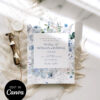 Dusty Blue Floral Wedding Invitation Suite Template Canva | Editable Winter Wedding Invitations Dusty Blue Floral Wedding Invitation Suite Template Canva | Editable Winter Wedding Invitations