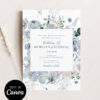 Dusty Blue Floral Wedding Invitation Suite Template Canva | Editable Winter Wedding Invitations Dusty Blue Floral Wedding Invitation Suite Template Canva | Editable Winter Wedding Invitations
