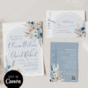 Boho Arch Dusty Blue Wedding Invitation Canva Template | Editable Wedding Suite | Pampas Grass Floral Boho Arch Dusty Blue Wedding Invitation Canva Template | Editable Wedding Suite | Pampas Grass Floral