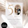 Minimalist 50th Anniversary Invitation Canva Template | Modern Elegant Anniversary Invite Printable Editable