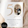 Minimalist 50th Anniversary Invitation Canva Template | Modern Elegant Anniversary Invite Printable Editable Minimalist 50th Anniversary Invitation Canva Template | Modern Elegant Anniversary Invite Printable Editable