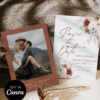 Bohemian Photo Save the Date Canva Template | Dusty Rust & Dried Florals Bohemian Photo Save the Date Canva Template | Dusty Rust & Dried Florals