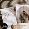 Mauve Pink Boho Save the Date Canva Template | Dusty Rose & Pampas Mauve Pink Boho Save the Date Canva Template | Dusty Rose & Pampas