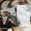 Dusty Blue Save the Date Template Canva Editable | Boho Wedding Save Our Date Card Dusty Blue Save the Date Template Canva Editable | Boho Wedding Save Our Date Card