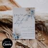 Dusty Blue Save the Date Template Canva Editable | Boho Wedding Save Our Date Card Dusty Blue Save the Date Template Canva Editable | Boho Wedding Save Our Date Card
