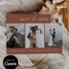 Photo Collage Save the Date Canva Template Horizontal | Terracotta Rust Wedding Editable Digital Download Photo Collage Save the Date Canva Template Horizontal | Terracotta Rust Wedding Editable Digital Download