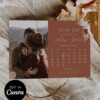 Terracotta Calendar Save the Date Wedding Photo Template | Rust Burnt Orange Canva Editable Terracotta Calendar Save the Date Wedding Photo Template | Rust Burnt Orange Canva Editable