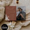 Calendar Save the Date Wedding Photo Canva Template | Boho Terracotta Rust Editable Card Calendar Save the Date Wedding Photo Canva Template | Boho Terracotta Rust Editable Card