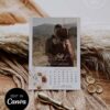 Photo Calendar Save the Date Template Minimalist Boho Rustic | Neutral Printable Wedding Announcement Card Photo Calendar Save the Date Template Minimalist Boho Rustic | Neutral Printable Wedding Announcement Card