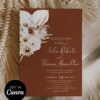 Fall Boho Wedding Invitation Template | Editable Terracotta Rust Autumn Fall Invite Fall Boho Wedding Invitation Template | Editable Terracotta Rust Autumn Fall Invite Canva | Pampas Grass Dried Floral Digital Download