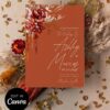 Terracotta Wedding Announcement Invitation Template | Rust Red Rose Floral Editable Canva | Boho Autumn Terracotta Wedding Announcement Invitation Template | Rust Red Rose Floral Editable Canva | Boho Autumn