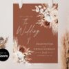 Dark Terracotta Wedding Welcome Sign Template Editable | Moody Boho Fall Wedding Printable Sign Dark Terracotta Wedding Welcome Sign Template Editable, Moody Boho Fall Wedding Decor, Rust Pampas Grass Printable Sign, Instant Download