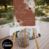 Dark Terracotta Wedding Welcome Sign Template Editable | Moody Boho Fall Wedding Printable Sign Dark Terracotta Wedding Welcome Sign Template Editable, Moody Boho Fall Wedding Decor, Rust Pampas Grass Printable Sign, Instant Download
