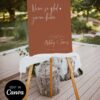Modern Minimalist Wedding Welcome Sign Template | Terracotta Script Sign Editable Canva | Glad You're Here Modern Minimalist Wedding Welcome Sign Template, Terracotta Script Sign Editable Canva, Elegant Simple Wedding Decor, Glad You're Here