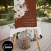 Dark Terracotta Boho Wedding Welcome Sign Template Canva Editable | Dramatic Pampas Grass Floral Sign Dark Terracotta Boho Wedding Welcome Sign Template, Dramatic Pampas Grass Floral Sign, Editable Rust Autumn Wedding Decor, Digital Download