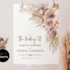 Blush Pink Pampas Wedding Welcome Sign Template | Dusty Rose Boho Floral Sign Editable Blush Pink Pampas Wedding Welcome Sign Template, Dusty Rose Boho Floral Sign Editable, Neutral Modern Bridal Shower Decor, Canva Download