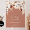 Terracotta Wedding Welcome Sign Template Editable | Boho Rust Floral Sign Autumn Wedding Decor Canva Terracotta Wedding Welcome Sign Template Editable, Boho Rust Floral Header, Pampas Grass Arch Sign Printable, Autumn Wedding Decor Canva