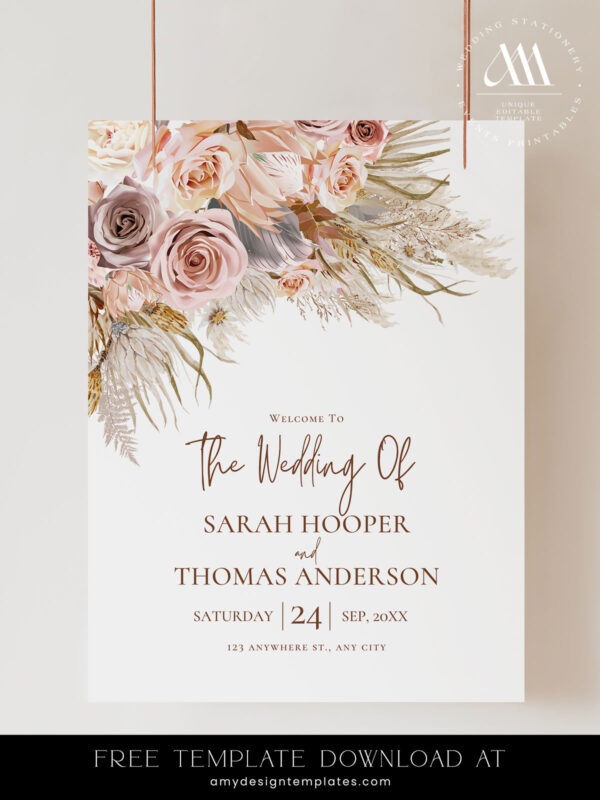 6+ Free Printable Wedding Sign Templates: Welcome Your Guests in Style! Free Printable Wedding Sign Templates