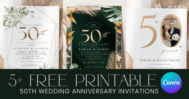 5+ Free Printable 50th Wedding Anniversary Invitation Templates: A Golden Celebration