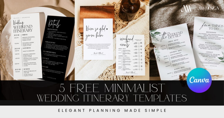 Thumbnail Free Printable Wedding Itinerary Templates Canva Amy Design