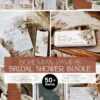 50+ Item Boho Terracotta Bridal Shower Bundle Template | Editable Pampas Grass Invitation, Games, Signs & Stationery Pack | Instant Download