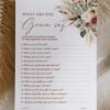 What did the groom say Boho Terracotta Bridal Shower Games Bundle Printable | Editable Pampas Grass Games & Activities Pack | Instant Download