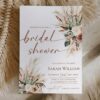 Pampas Grass Bridal Shower Invite Rust Greenery | Fall Boho Invitation Neutral Earthy Tones 5x7