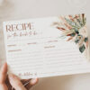 Editable Boho Terracotta Bridal Shower Recipe Card Template | Printable Recipe for the Bride-to-Be Editable Boho Terracotta Bridal Shower Recipe Card Template