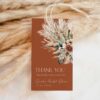 Editable Boho Terracotta Favor Tag Template | Pampas Grass Thank You Tag Printable | Circle & Rectangle Instant Download Editable Boho Terracotta Favor Tag Template