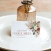 Editable Boho Terracotta Food Label Template | Pampas Grass Buffet Tent Card Printable | Flat & Folded Place Card Instant Download