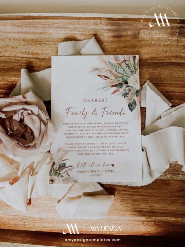 Editable Boho Terracotta Napkin Thank You Note Template