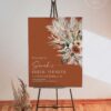 Editable Boho Terracotta Bridal Shower Welcome Sign Template | Pampas Grass & Dried Floral Instant Download Print Editable Boho Terracotta Bridal Shower Welcome Sign Template
