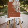 Editable Boho Terracotta Bridal Shower Welcome Sign Template | Pampas Grass & Dried Floral Instant Download Print Editable Boho Terracotta Bridal Shower Welcome Sign Template