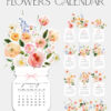Printable 2026 Floral Desk Calendar Digital Download | Watercolor Spring Bloom (SVG, PNG, PDF) 2026 Printable Floral Desk Calendar SVG/PNG/PDF | Watercolor Spring Bloom Flower Vase Monthly Mini Planner | Digital Download Gift