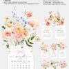 Printable 2026 Floral Desk Calendar Digital Download | Watercolor Spring Bloom (SVG, PNG, PDF) Watercolor Spring Bloom 2026 Printable Desk Calendar SVG PNG file for cutting machines
