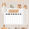 2026 Cute Animal Monthly Calendar Planner Printable SVG, PNG, PDF Animal Calendar Printable - Cute Dog and Cat Monthly Planner, Desktop Calendar SVG for Cricut, Watercolor Pet Blank Calendar Template
