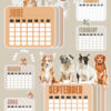 2026 Cute Animal Monthly Calendar Planner Printable SVG, PNG, PDF Animal Calendar Printable - Cute Dog and Cat Monthly Planner, Desktop Calendar SVG for Cricut, Watercolor Pet Blank Calendar Template