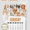 2026 Cute Animal Monthly Calendar Planner Printable SVG, PNG, PDF Watercolor Animal Calendar Printable Dog Cat Cute