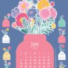 Bloom Flowers DIY Desk Calendar | Printable & Cutting Files (SVG, PNG, PDF)
