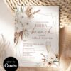 Modern Boho Bridal Brunch Invitation Template | Terracotta Arch Pampas Grass Canva Editable