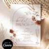 Rust Terracotta Bridal Brunch Invitation Card Template | Boho Arch Shower Invite Canva Editable Rust Terracotta Bridal Brunch Invitation Card Template | Boho Arch Shower Invite Canva Editable