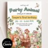 Party Animal Birthday Invitation Canva Template | Woodland Forest Card Instant Download Party Animal Birthday Invitation Canva Template | Woodland Forest Card Instant Download