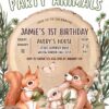 Rustic Woodland Party Animals Birthday Invitation Template | Wood Birthday Card Canva Edit Rustic Woodland Party Animals Birthday Invitation Template | Wood Birthday Card Canva Edit