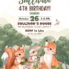 Printable Woodland Animals Birthday Card Canva Edit | Fox Rabbit Squirrel Digital Template Printable Woodland Animals Birthday Card Canva Edit | Fox Rabbit Squirrel Digital Template