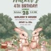 Rabit Woodland Birthday Invitation Digital Card | Party Birthday Invite Canva Instant Download Rabit Woodland Birthday Invitation Digital Card | Party Birthday Invite Canva Instant Download