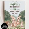 Rabit Woodland Birthday Invitation Digital Card | Party Birthday Invite Canva Instant Download Rabit Woodland Birthday Invitation Digital Card | Party Birthday Invite Canva Instant Download