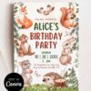 All Woodland Friends Birthday Invitation Card Canva Template | Fox Rabbit Bear Squirrel Hedgehog All Woodland Friends Birthday Invitation Card Canva Template | Fox Rabbit Bear Squirrel Hedgehog