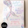 Glitter Mermaid Birthday Invitation Template | Splish Splash Digital Under The Sea Download